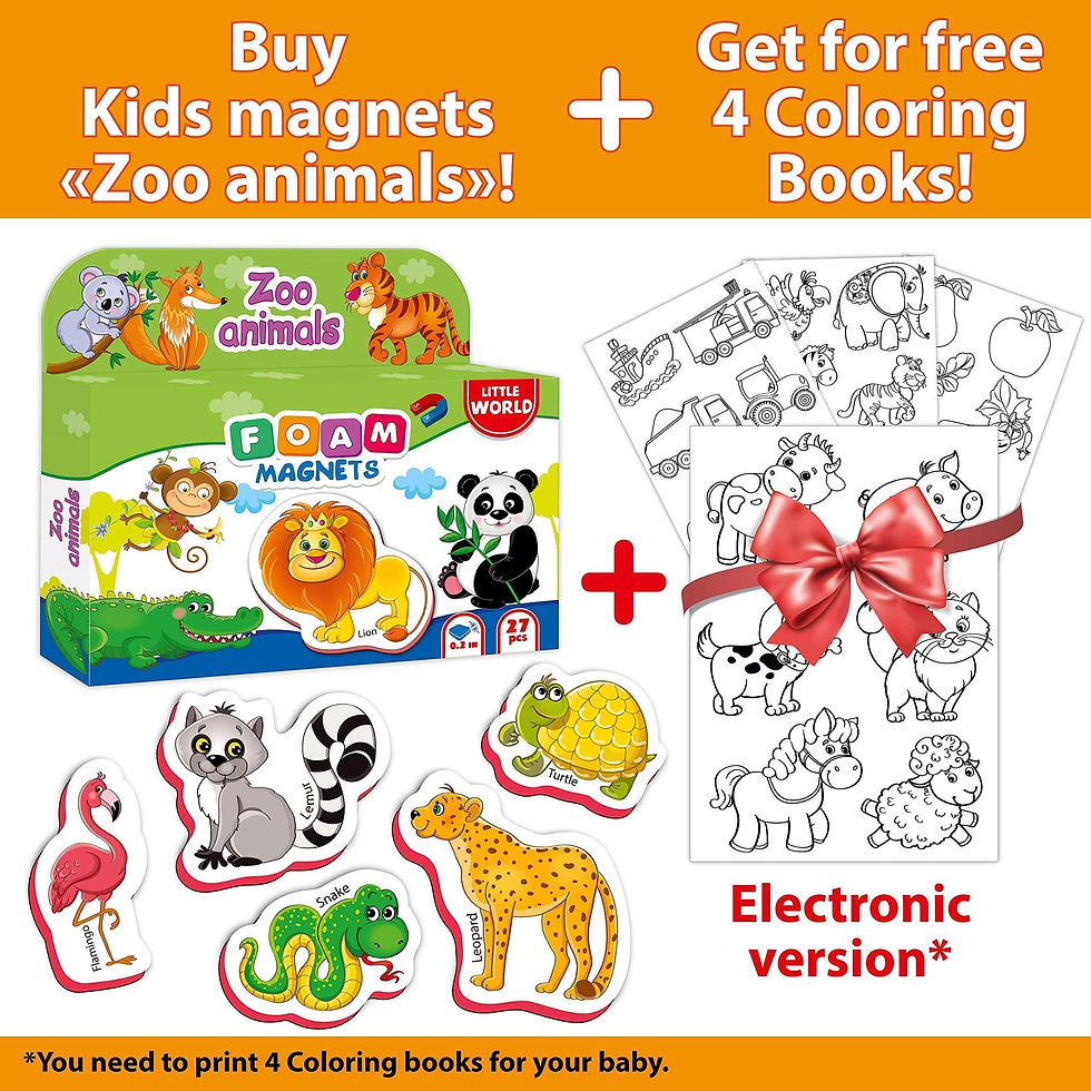 Thumbnail: 27 Fridge Magnets for Toddlers 13 years  Zoo Animals Foam Magnets for Kids