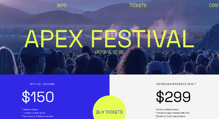 Custom Ticket Booking Page
