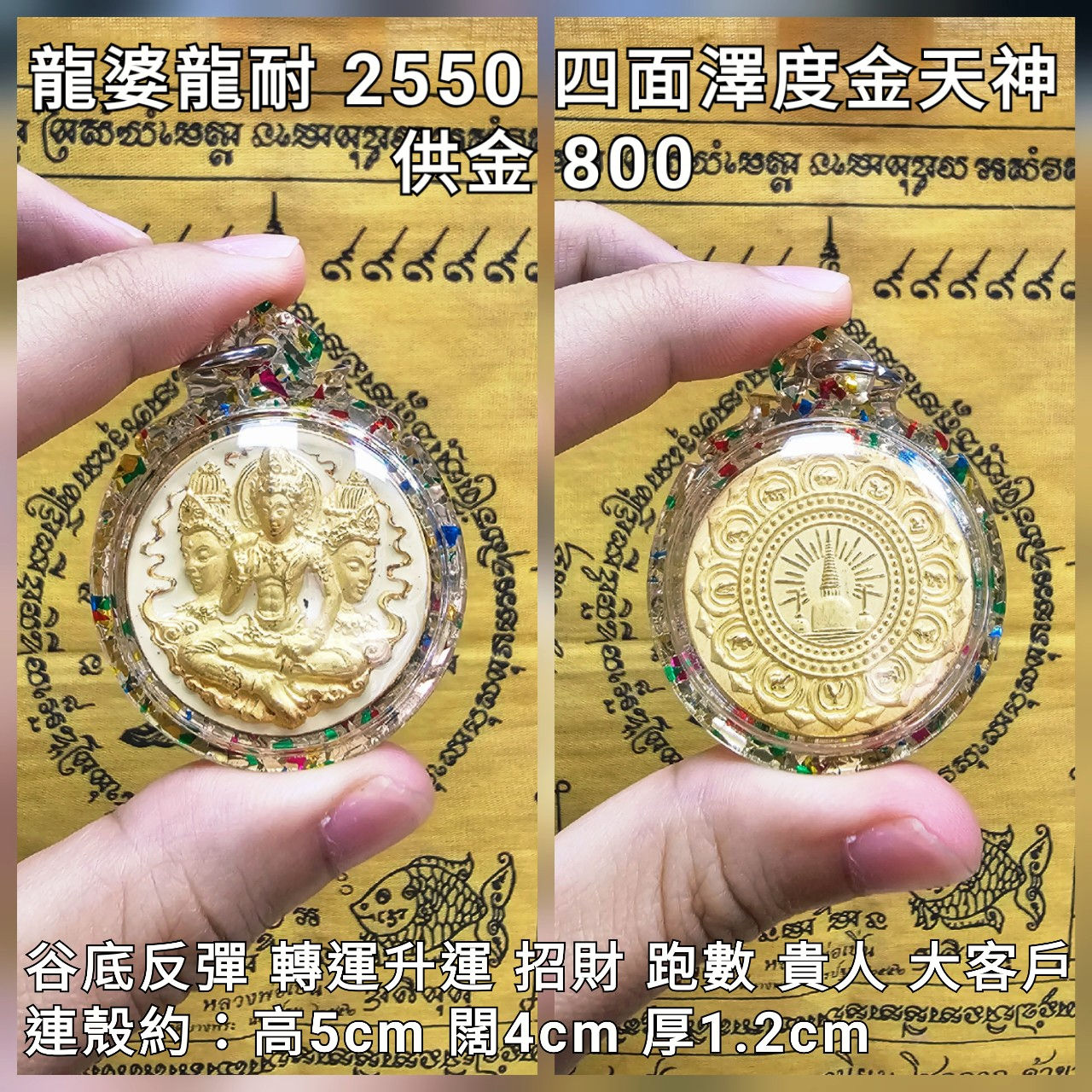 龍婆龍耐 屈瑪哈塔 2550 澤度金（背面12生肖和佛塔）