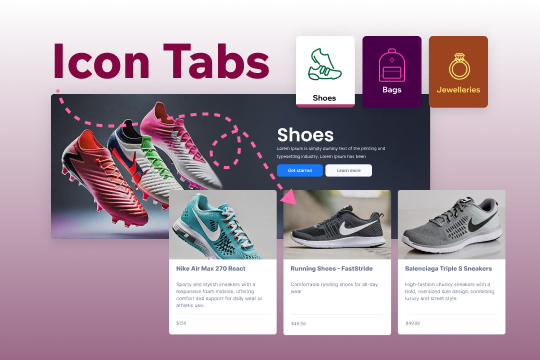 Icon Tabs banner