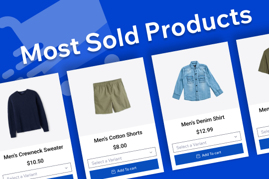 Most Sold Products banner