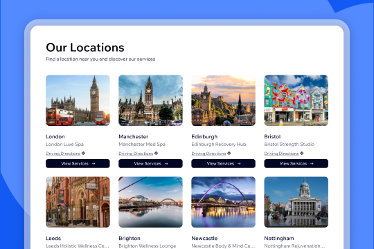 Bookings Locations banner