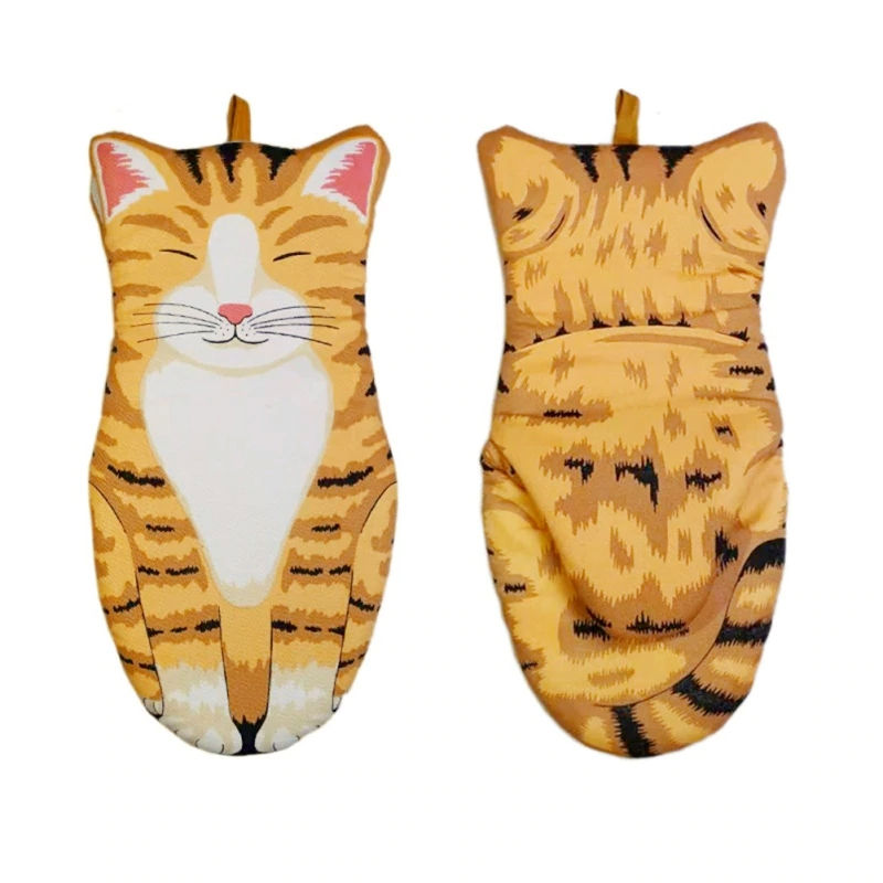 Thumbnail: Orange Cat Set of Two Oven Mitts