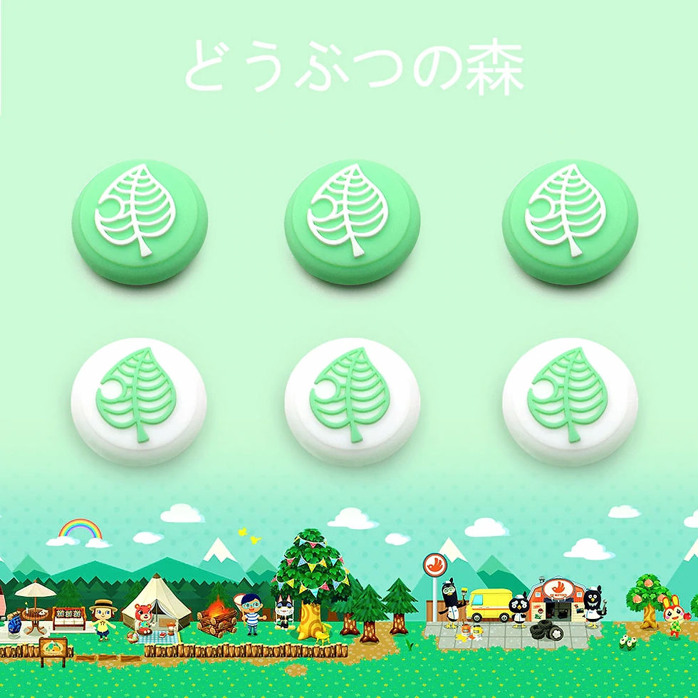 Thumbnail: Green Pastel Leaf Nintendo Switch Joy-Con Joystick Covers set of 4