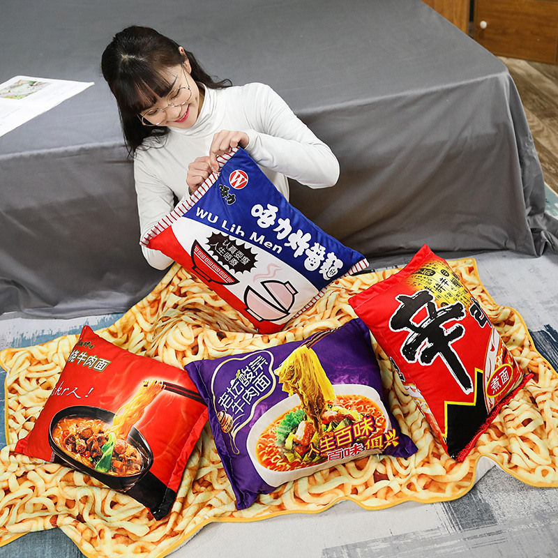 Thumbnail: Instant Noodle Plush Pillow with blanket