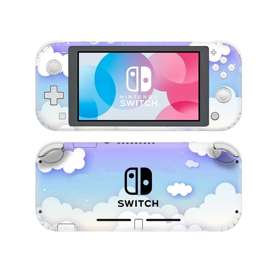 Pastel Purple Clouds Sticker Cover For Nintendo Switch Lite