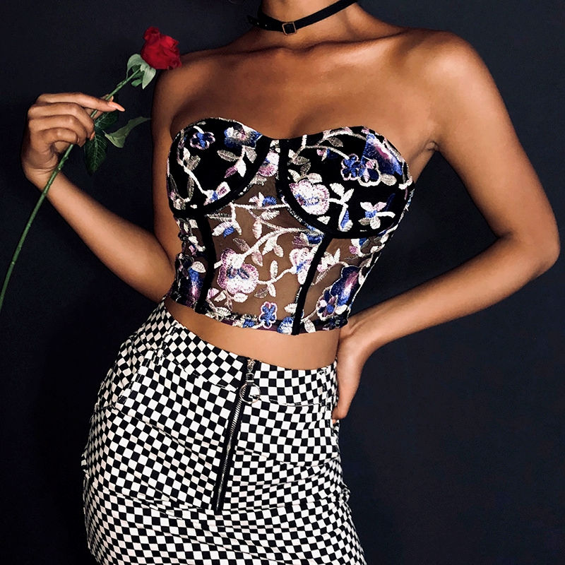Thumbnail: Tamy Crop Top Mesh Bandeau