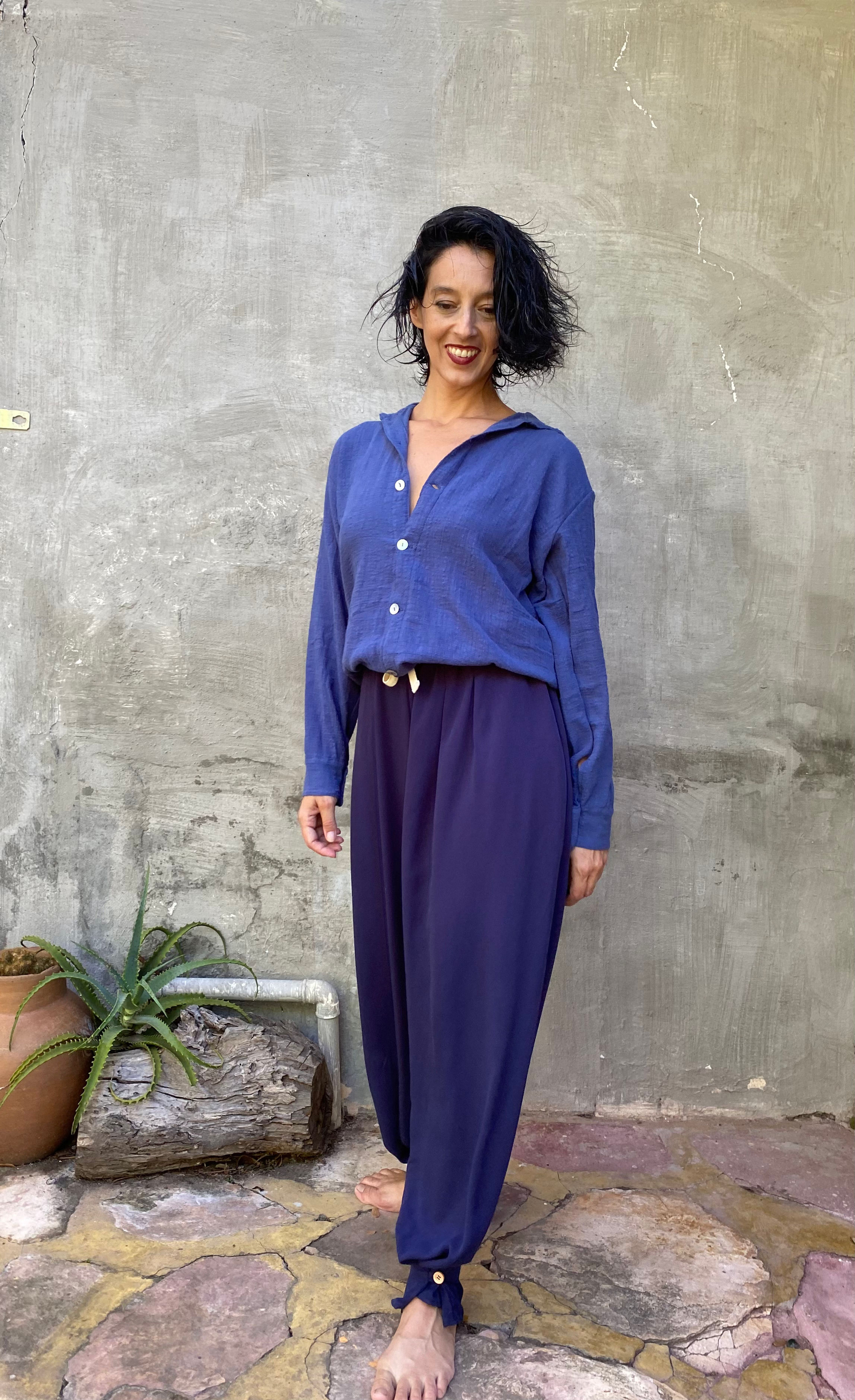 camisa clássica azul