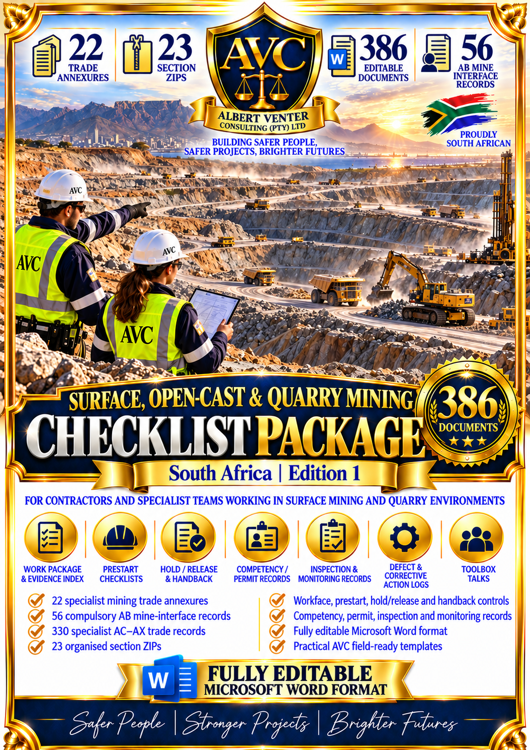 AVC Surface Mining Water Pump and Drainage Safety Word Checklist