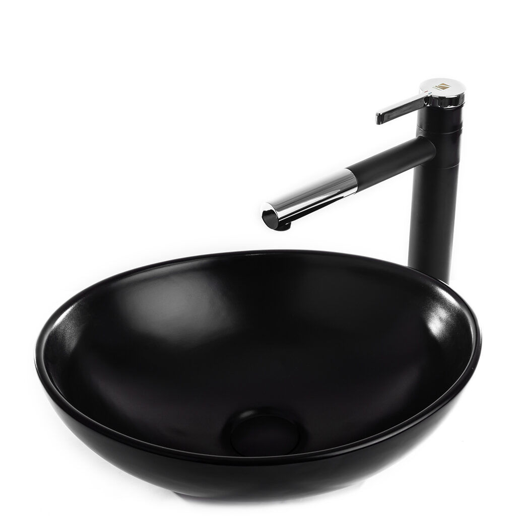 כיור אמבטיה מונח חרס שחור מט 40/33/14