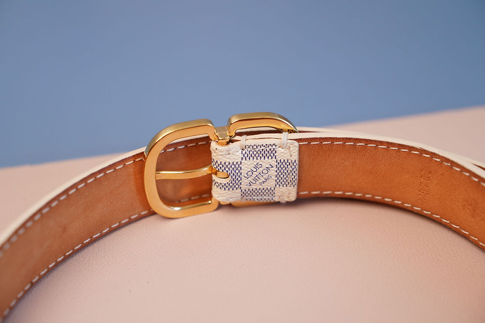 Thumbnail: Preowned Authentic Louis Vuitton Mini Damier Azur Belt
