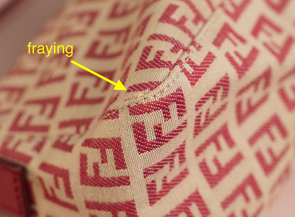 Miniatura: Preowned Authentic Fendi Zucchino Jacquard Baguette