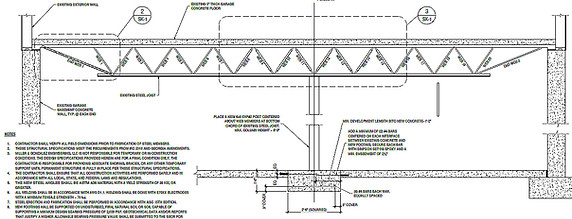 Open-web steel joist repair beside a new addition, Roswell, Georgia.