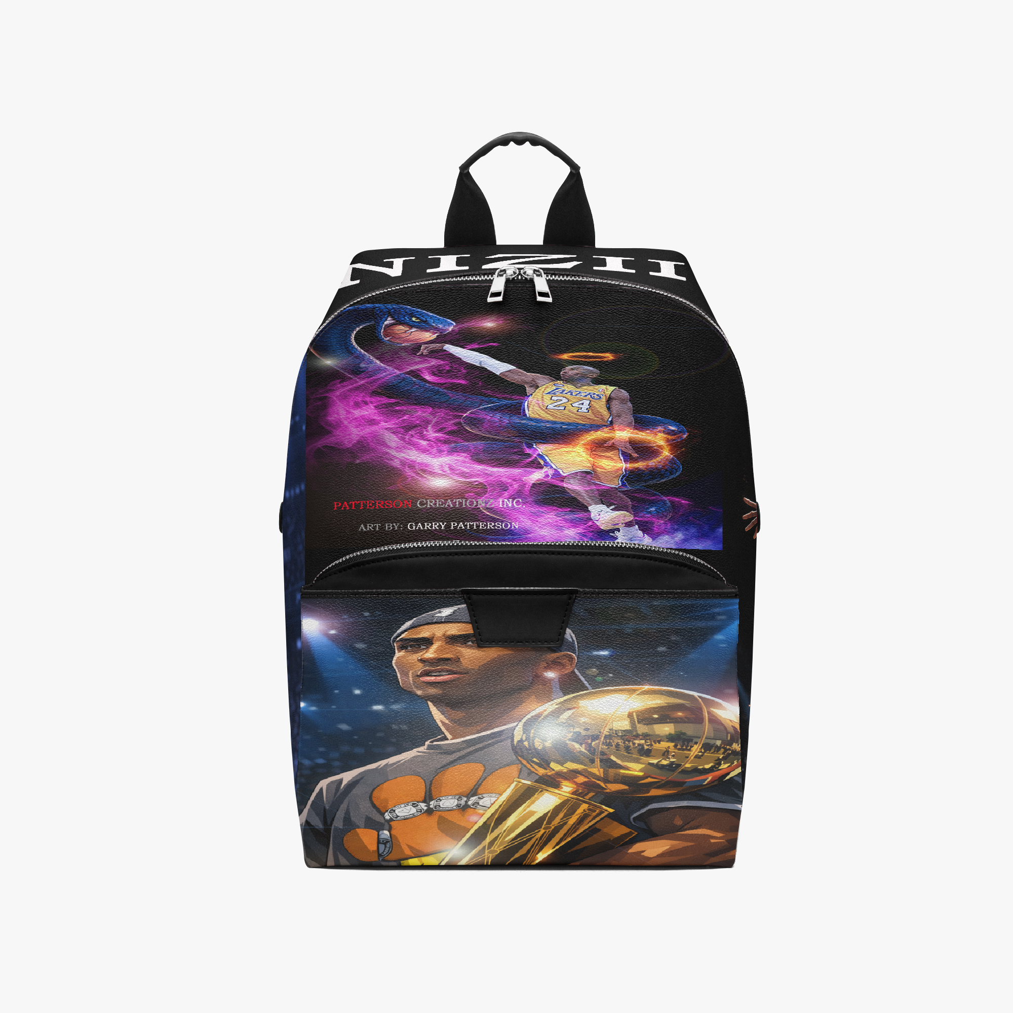 KBE 1284. Zipper-up Leather Backpack