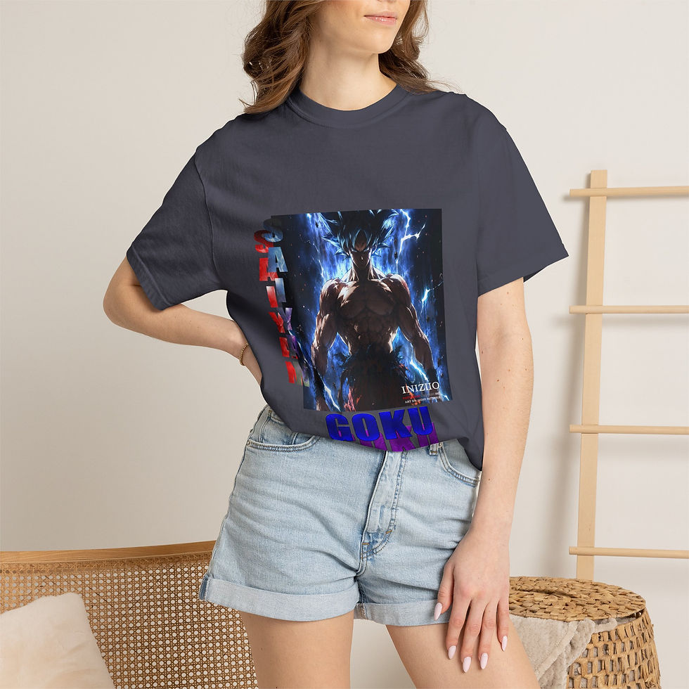 Thumbnail: INIZIIO Custom Goku Saiyan T-Shirt – Anime Power Graphic Tee
