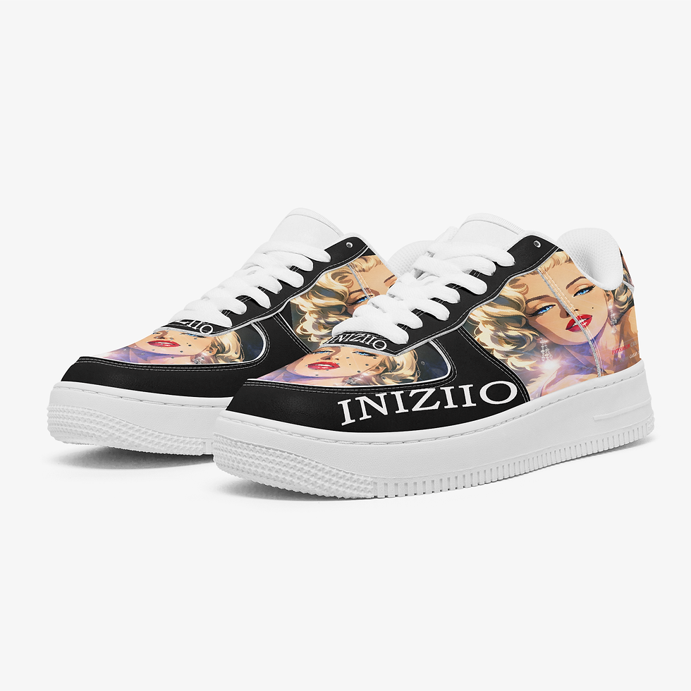 Thumbnail: MROE BLACK SHOES 1338. AF1 Low-Top Leather Sports Sneakers