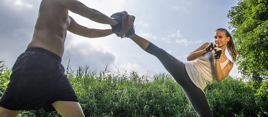 Woman Practicing Kick