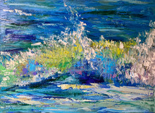 Original oil painting on canvas by Kinga E. Vnuk inspired by the Lake Michigan.