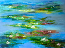 Original oil painting on canvas by Kinga E. Vnuk inspired by the waterlilies in Door County, Wisconsin.