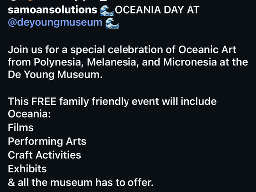 Community Event - Oceania Day 3/14 at the De Young Musuem (FREE)