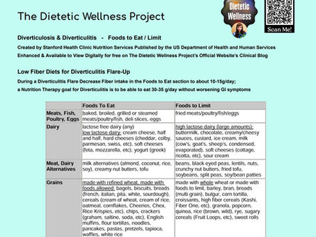Diverticulosis & Diverticulitis Free Patient Handout
