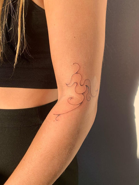 Abstract Fine-Line Tattoo