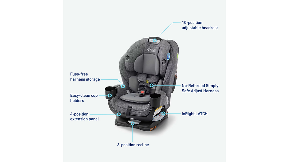 Miniatura: Graco Extend2Fit 3-in-1 Convertible Baby Car Seat, Cullen