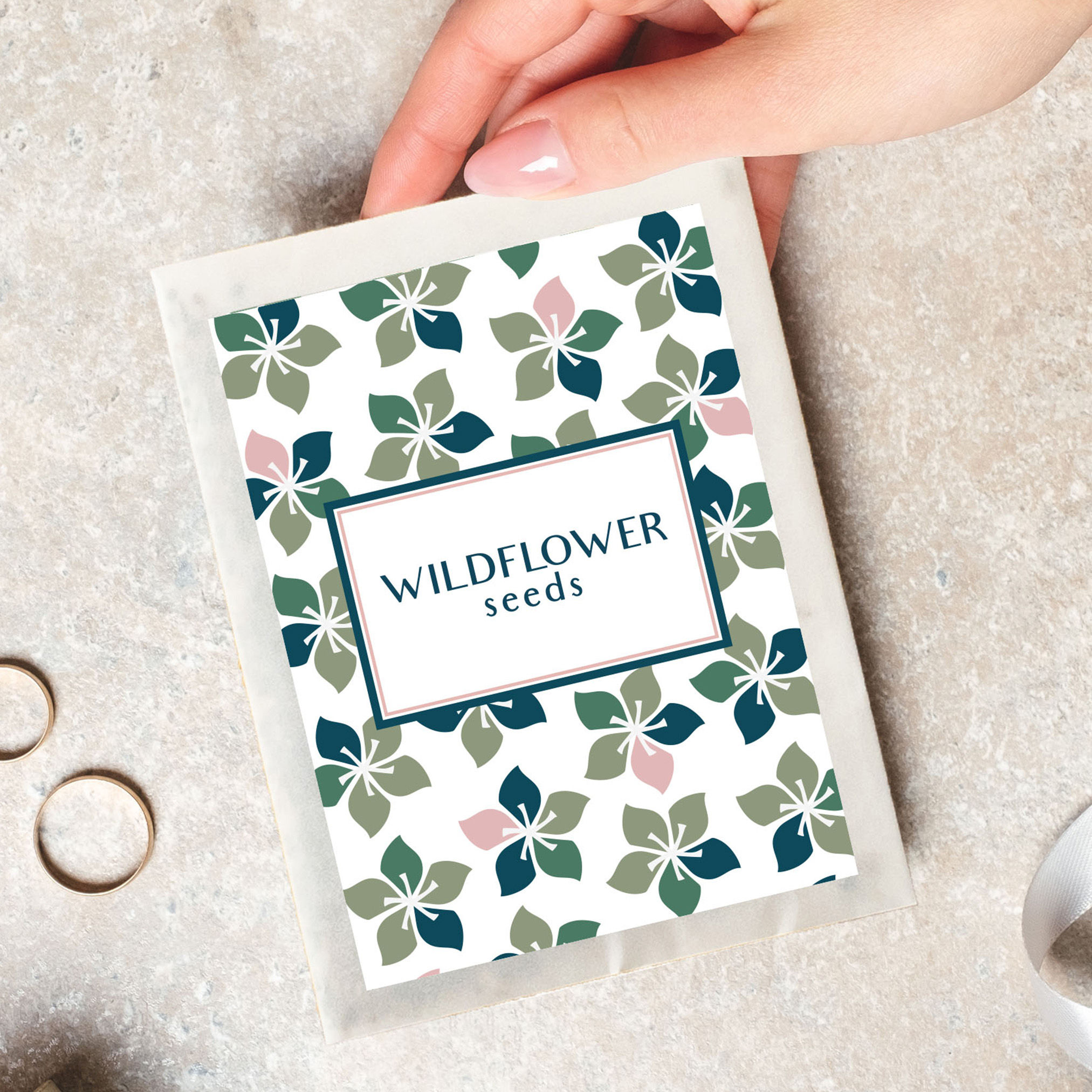 Wildflower Seed Packets - Green Floral
