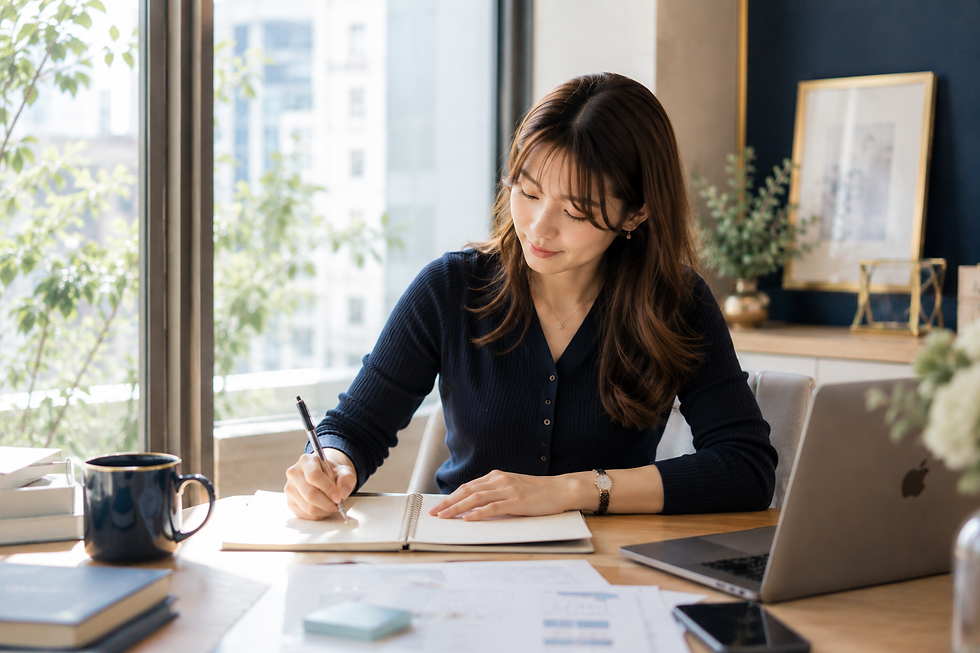 未経験から起業を目指す女性が学ぶ様子