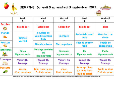 Au menu cette semaine, la cheffe vous propose :
