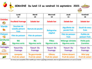 Au menu cette semaine, la cheffe vous propose :