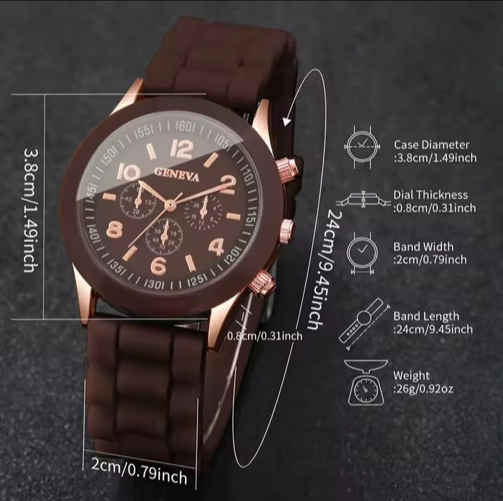 Miniatura: 2 uds. Reloj de pulsera de cuarzo para mujer con esfera árabe a la moda, conjunt