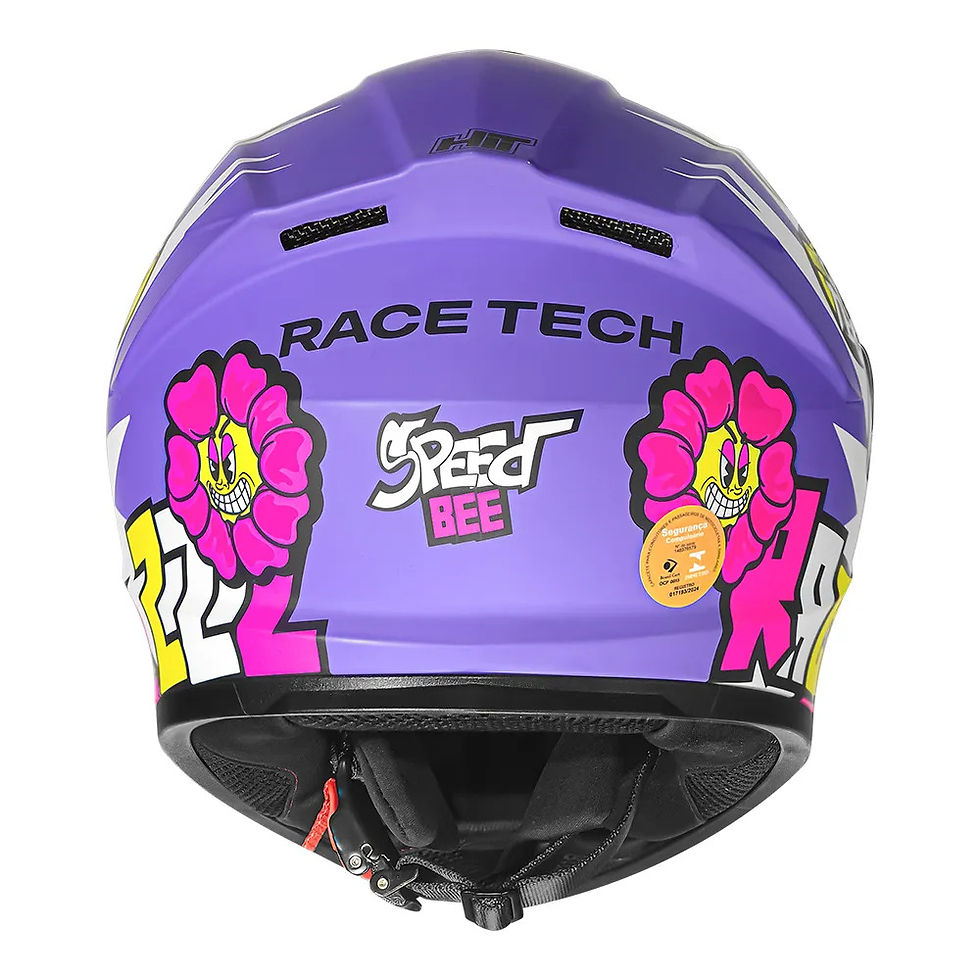 Miniatura: Capacete Race Tech Hit Speedbee Branco e Roxo Fosco