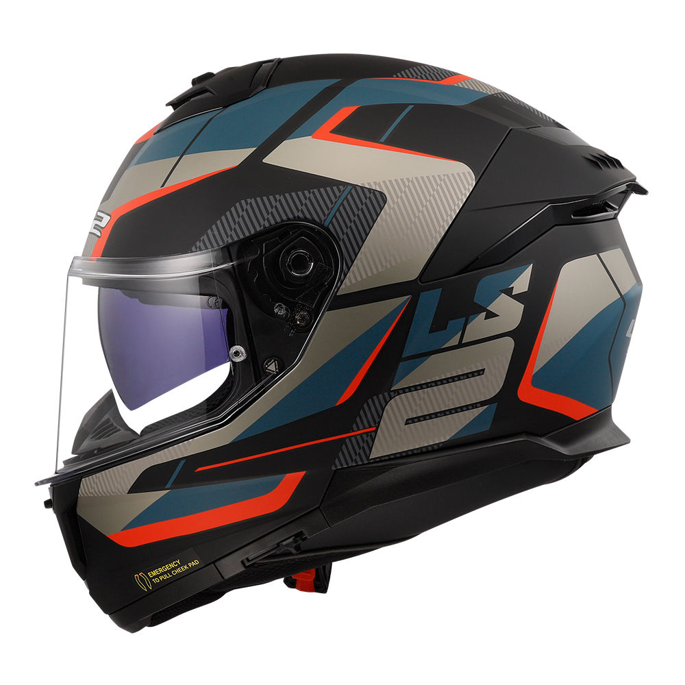 Capacete LS2 FF808 Stream II Road Preto e Azul Fosco