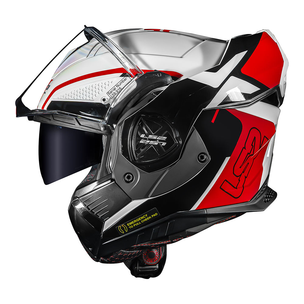 Capacete Ls2 FF901 Advant X Metryc Branco e Vermelho