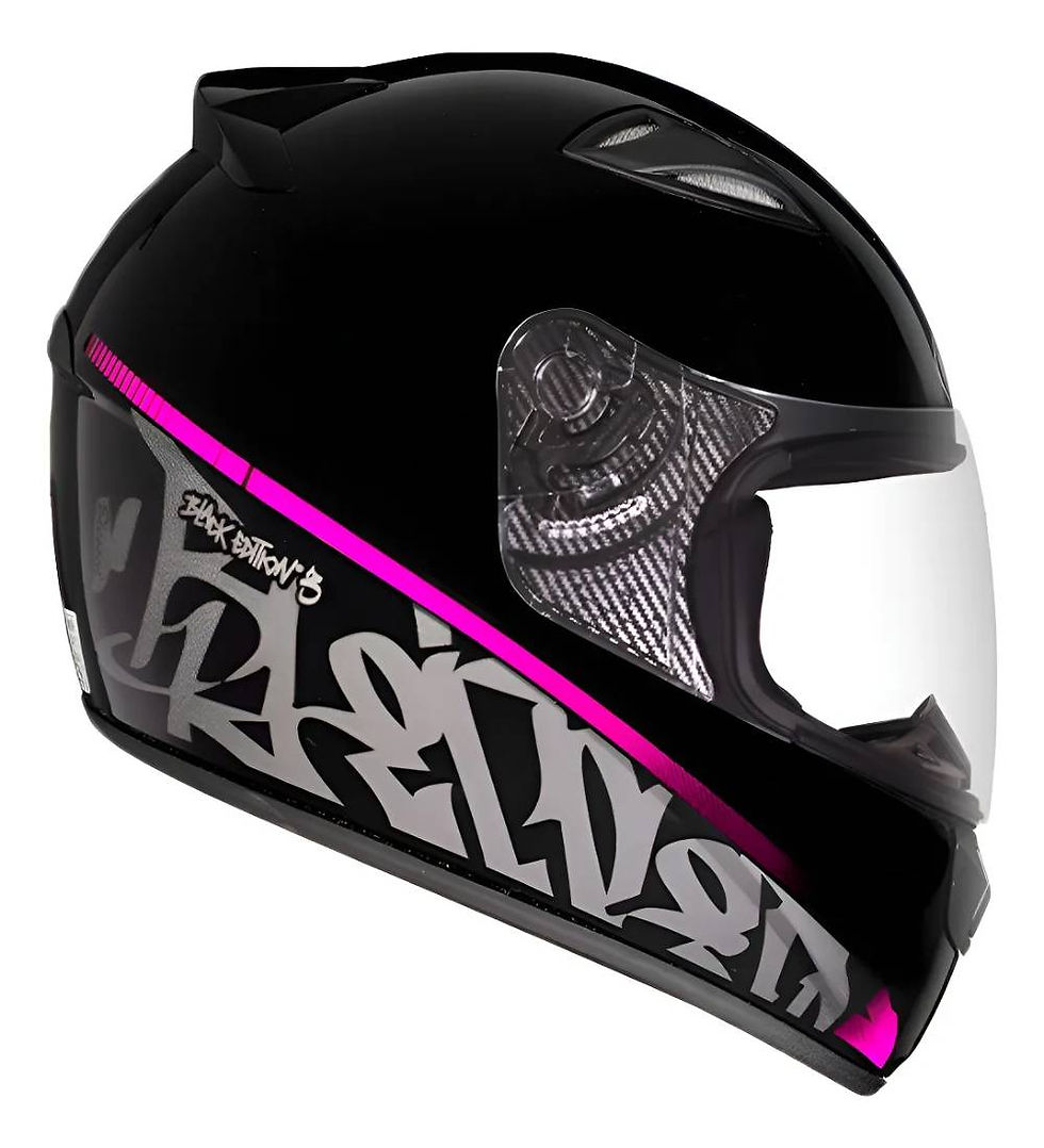 Capacete Ebf New Spark Black Edition 3 Preto e Rosa Fosco