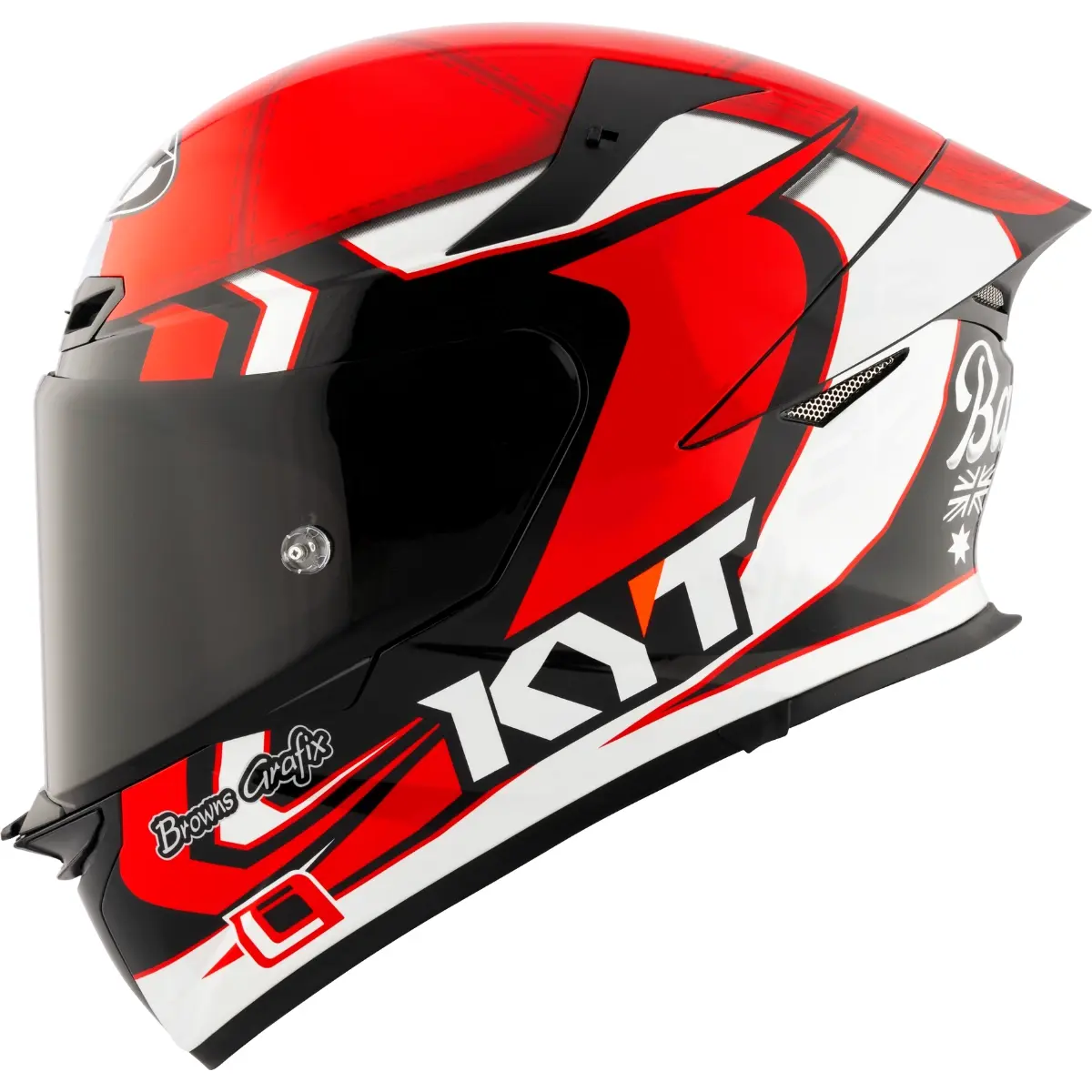 Capacete KYT TT Revo Bayliss Preto Branco e Vermelho