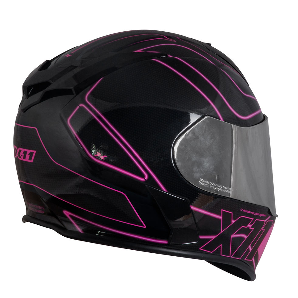 Miniatura: Capacete X11 Revo Pro Tronix Preto e Rosa