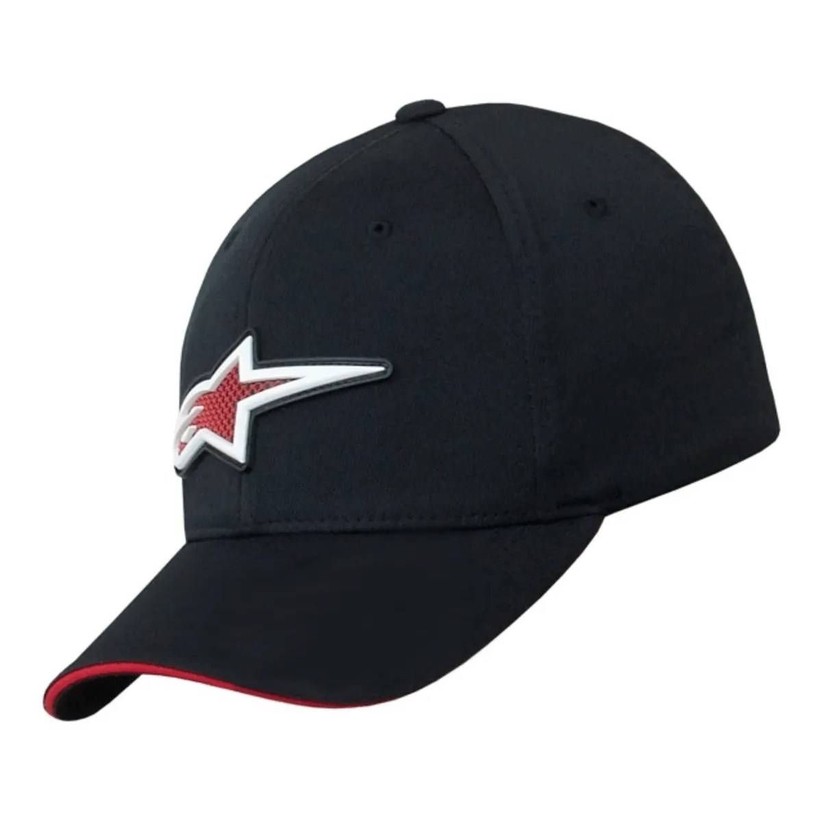 Boné Alpinestars Astar Rubber Logo Flex Fit Preto