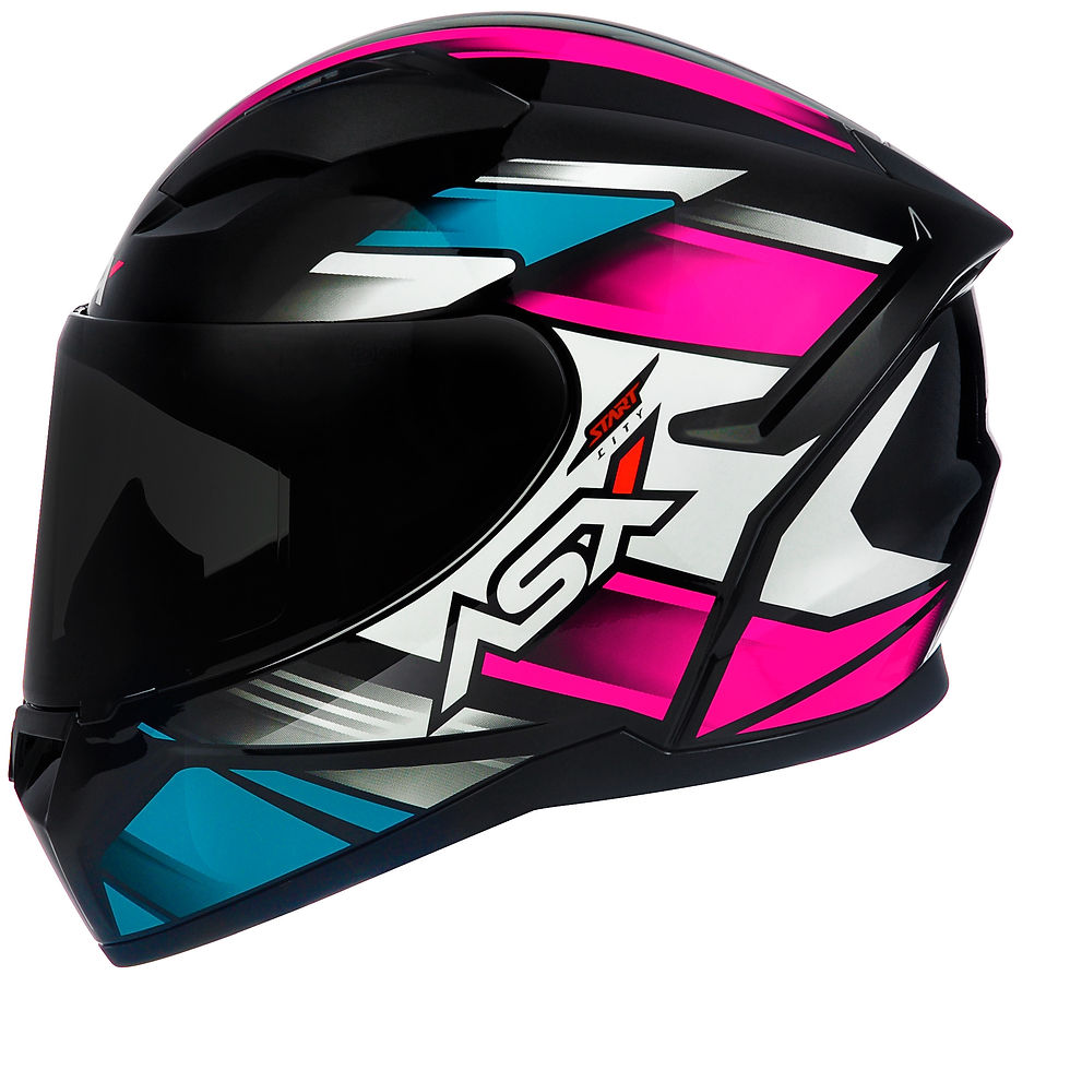 Capacete ASX City Start Preto E Rosa