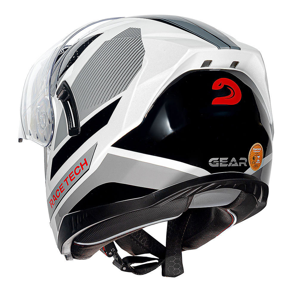 Miniatura: Capacete Race Tech Signal Gear Preto e Branco