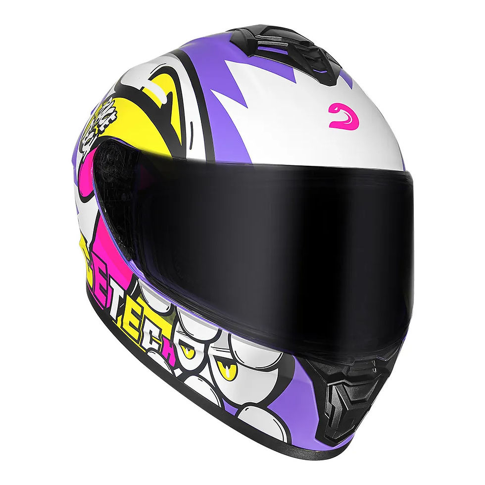Miniatura: Capacete Race Tech Hit Speedbee Branco e Roxo Fosco