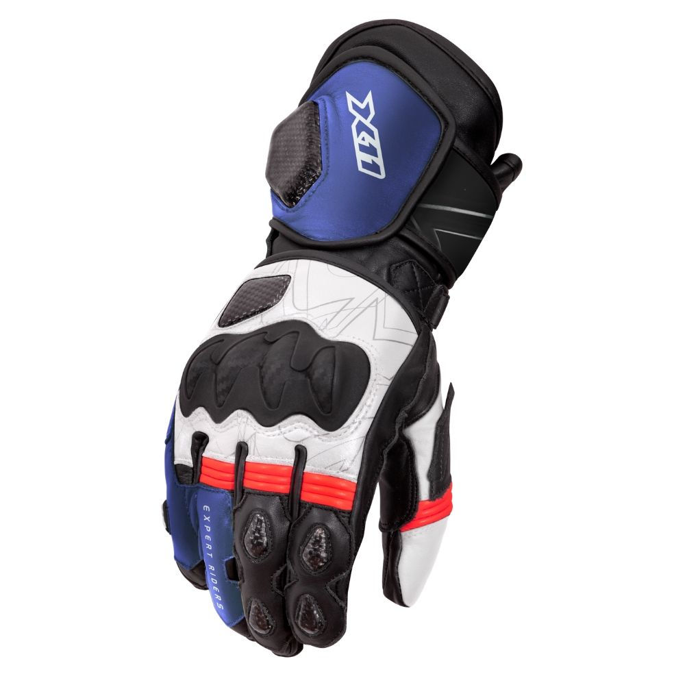 Luva X11 Racer 2 Branco Azul e Vermelho
