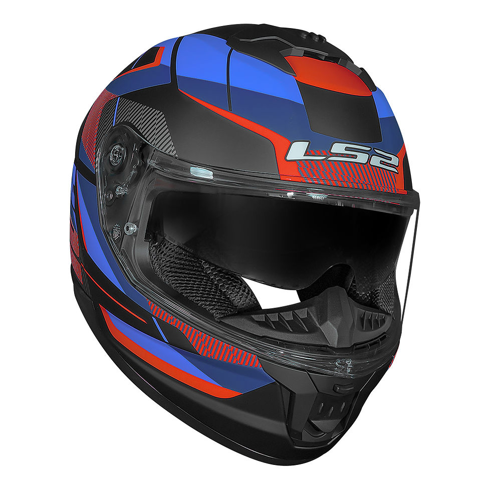 Miniatura: Capacete LS2 FF808 Stream II Road Cinza Azul e Vermelho