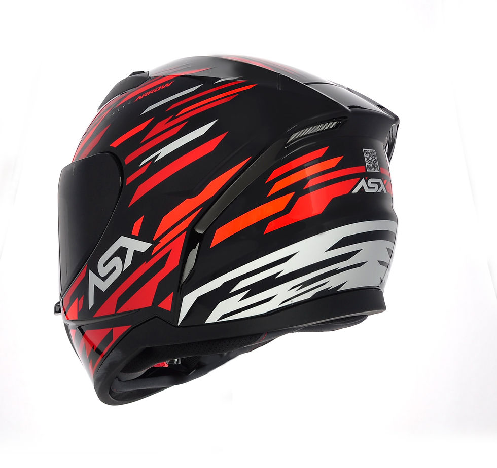 Miniatura: Capacete ASX City Arrow Preto Vermelho e Branco