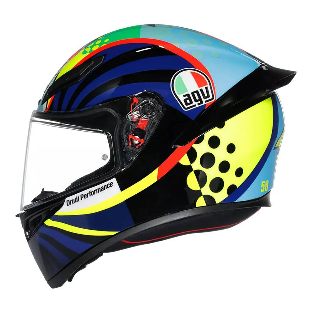 Capacete AGV K1S Rossi Winter Test 2020 Réplica Azul e Amarelo