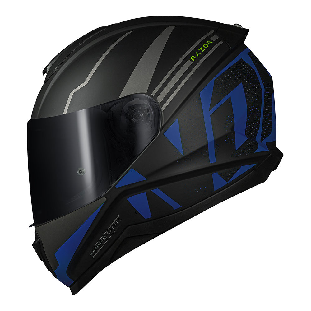 Capacete Norisk Razor Full Preto e Azul Fosco