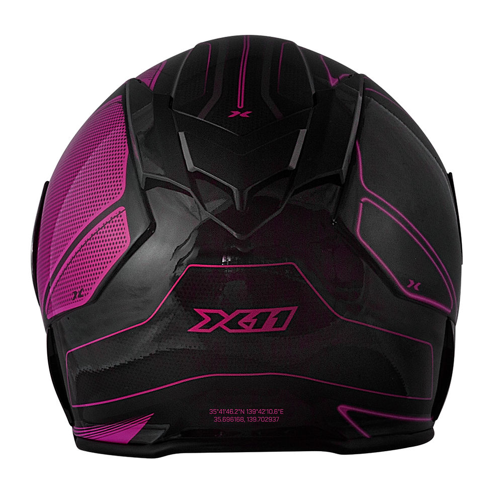 Miniatura: Capacete X11 Revo Pro Tronix Preto e Rosa
