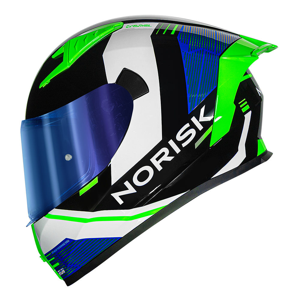 Capacete Norisk Flow Run Preto Branco e Verde