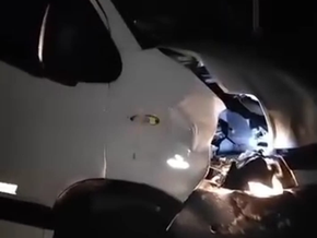 Van que faz linha de Apicum-Açú á São Luís, colide com animal na saída da Cidade de Bequimão.